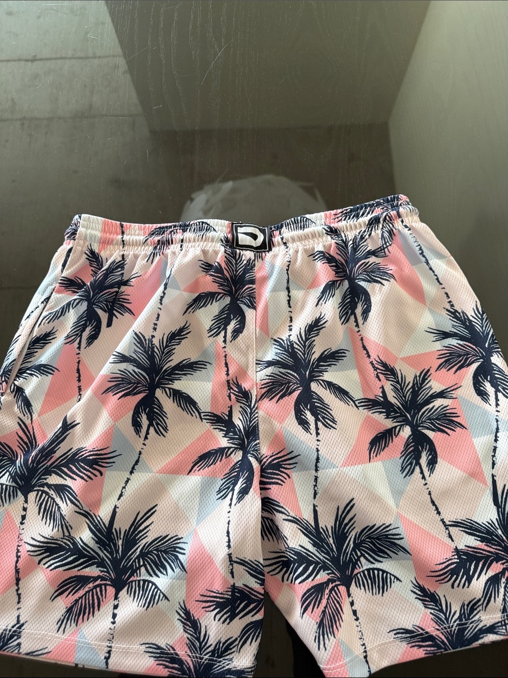 The Drip Shop Pink Palm-Print Drawstring Shorts - Picture 4 of 4